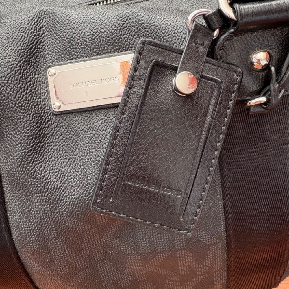Michael‎ Kors Duffle Bag Monogram Logo Travel, Womens Large Black - Picture 5 of 10